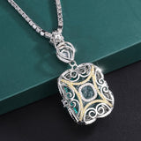 Vintage Emerald Pendant Necklace Chain for Women Party Jewelry