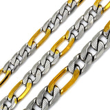 Cuban Link Chain Necklace for Women Gold Mixed Silver Jewelry