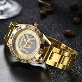 Gold Diamond Watch For Women Quartz Wrist  Jewelry