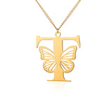 Big Butterfly Letters Pendant Necklaces For Women Jewelry