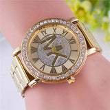 Gold Diamond Watch For Women Quartz Wrist  Jewelry