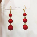 Vintage Red Angel Pearl Earrings For Women Wedding Party Jewelry