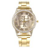 Gold Diamond Watch For Women Quartz Wrist  Jewelry