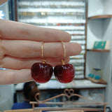 Cherry Long Drop Earrings Women Wedding Jewelry