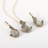 Waterdrop Rhinestone Pendant Jewelry Set Women Wedding Jewelry