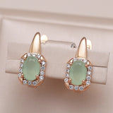 Ethnic Zircon Drop Earrings 585 Rose Gold For Women Wedding Jewelry