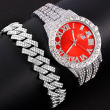 Luxury White Gold Billing Watch Bracelet Women Anniversary Jewelry