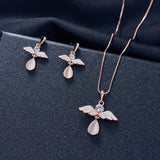 Waterdrop Rhinestone Pendant Jewelry Set Women Wedding Jewelry