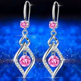 Purple Zircon Earrings 925 Silver Women  Wedding Jewelry