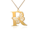 Big Butterfly Letters Pendant Necklaces For Women Jewelry