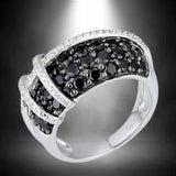 Zircon Cross TwoTone Ring Engagement for Women Party Jewelry