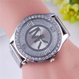 Gold Diamond Watch For Women Quartz Wrist  Jewelry