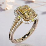 Unique Yellow Citrine Ring Gold For Women Party Jewelry