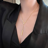 V-shaped Clavicle Necklace Gold chain Women Wedding jewelry