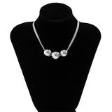 Punk Ball Pendant Choker Necklace For Women Gold Party Jewelry