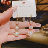 Vintage Red Angel Pearl Earrings For Women Wedding Party Jewelry