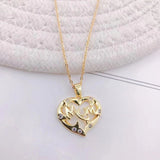 Luxurious Diamond Heart Pendant Necklace For Mom Jewelry