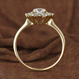 Luxury Sapphire Snowflake Gold Ring Wedding Jewelry for Women