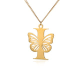 Big Butterfly Letters Pendant Necklaces For Women Jewelry