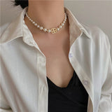 Genuine Freshwater Pearl Necklace Women Birthday Gift Gold Jewelry