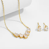 Charm Water Drop Zircon Jewelry Set For Women Bride Jewelry Gift