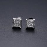 Unique Punk Iced Zircon Stud Earrings for Women Gold Wedding Jewelry