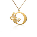 Big Butterfly Letters Pendant Necklaces For Women Jewelry