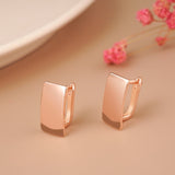 Shiny Rectangular Gold Earrings for Women Engagement Jewelry