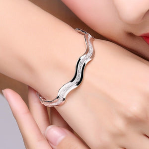 Double Line Wavy Bracelet for Women Bangle Jewelry