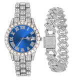 Luxury White Gold Billing Watch Bracelet Women Anniversary Jewelry