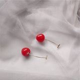 Cherry Long Drop Earrings Women Wedding Jewelry