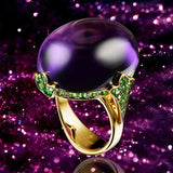 Classic Retro Purple Pearl Ring Women Anniversary Women Jewelry