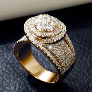 Full Bling Iced Out Zircon Ring Women for Engagement Jewelry