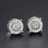 Vintage Gold Punk Iced Zircon Stud Earrings for Women Wedding  Jewelry