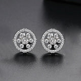 Vintage Gold Punk Iced Zircon Stud Earrings for Women Wedding  Jewelry