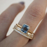 3 Pcs White Zircon Ring Set Gold Wedding for Women Jewelry