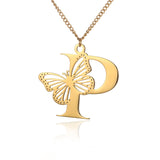 Big Butterfly Letters Pendant Necklaces For Women Jewelry