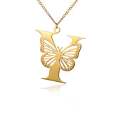 Big Butterfly Letters Pendant Necklaces For Women Jewelry