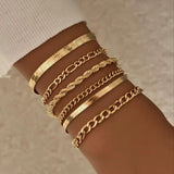 Gold Twist Cuban Chain Bracelet for Women Jewelry Gifts