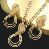 Jewellery Set Gold Jewelry for Women Wedding Bride Necklace Earrings