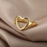 Hollow Heart Ring For Women Party Accessories Jewelry