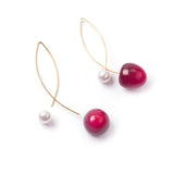 Cherry Long Drop Earrings Women Wedding Jewelry