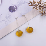 Cherry Long Drop Earrings Women Wedding Jewelry