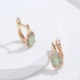 Ethnic Zircon Drop Earrings 585 Rose Gold For Women Wedding Jewelry