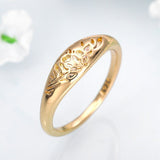 Carve flowers Ring Women Gold Engagement Party Jewelry