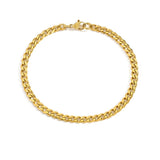 Gold Twist Cuban Chain Bracelet for Women Jewelry Gifts