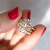 Simple White Zircon Ring Gold Wedding Jewelry for Women