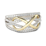 Shining Zircon Infinity Ring Silver Eternity Promise Jewelry for Women