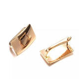 Shiny Rectangular Gold Earrings for Women Engagement Jewelry