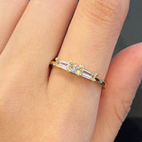 Simple White Zircon Ring Gold Wedding Jewelry for Women